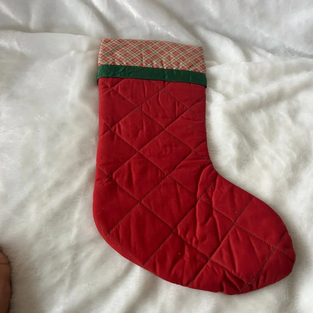 VINTAGE Rocking Horse Christmas Stocking Holiday Classic 15 in X 6‎ in